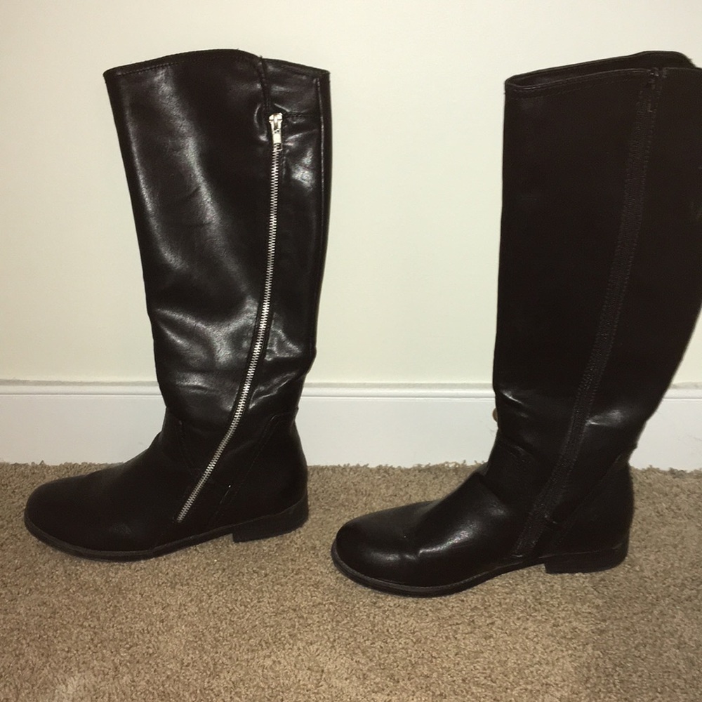 Black Leather Riding Boots